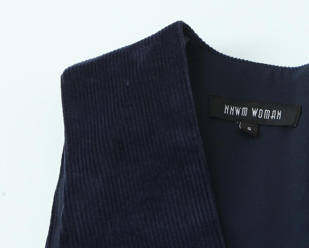 Mode féminine européenne et américaine 2024: Gilet sans manches en velours côtelé tendance pour l'automne