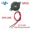 5PCS High Decibel SFM-20B Buzzer DC 3-24V Continuous Sound Buzzer 2312 Active Piezoelectric Buzzers, for Arduino Car