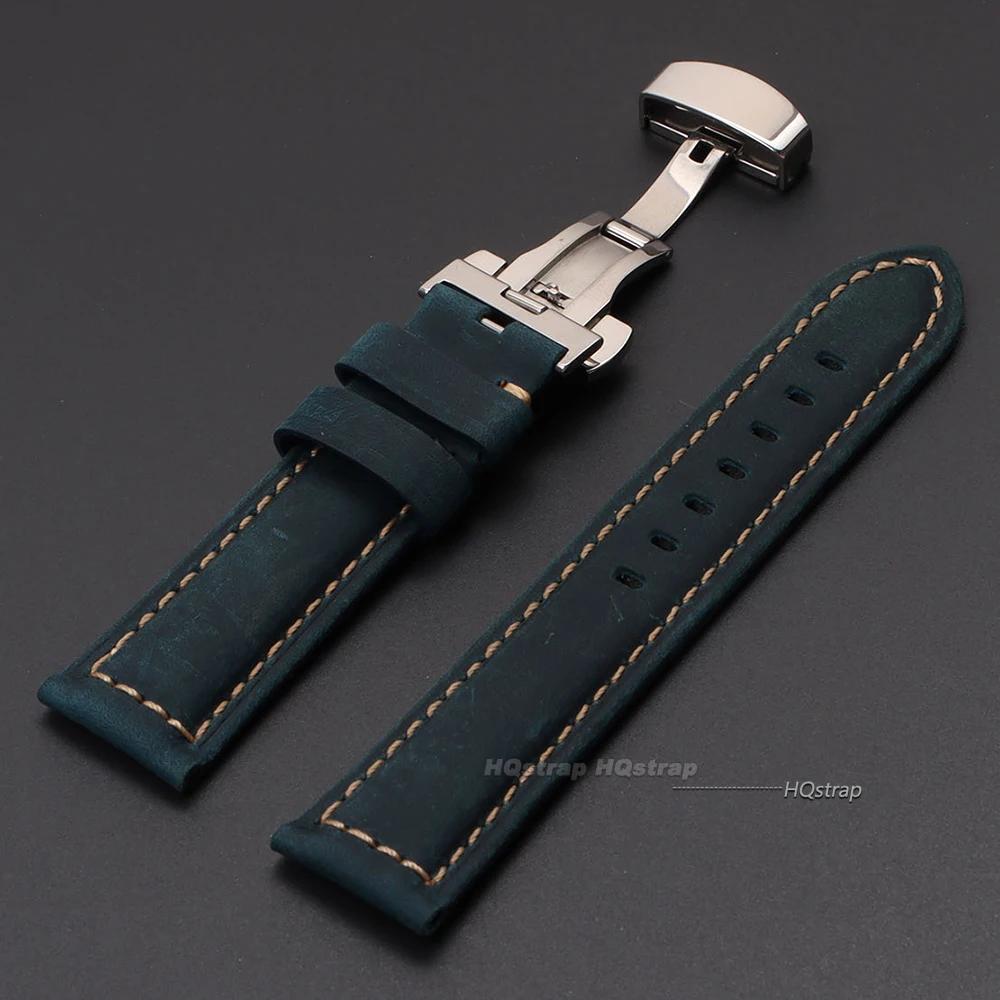 Cinturini per Orologi in Vera Pelle di Vitello con Fibbia a Farfalla 20mm 22mm 24mm 26mm Cinturino per Orologio Business Sostituzione Cinturino Orologio da Polso