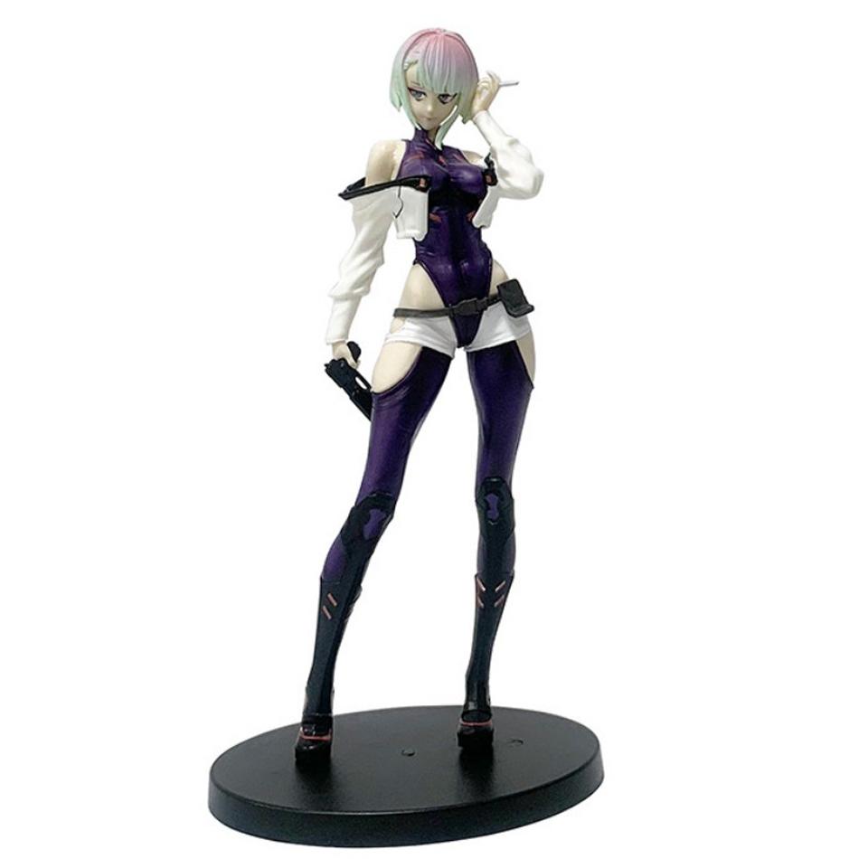 23cm Anime Cyberpunk Lucy coole Figur Fußmodell Spielzeug Geschenk Sammlung Rebecca Figur Action Kuchen Dekoration Geburtstagsgeschenk
