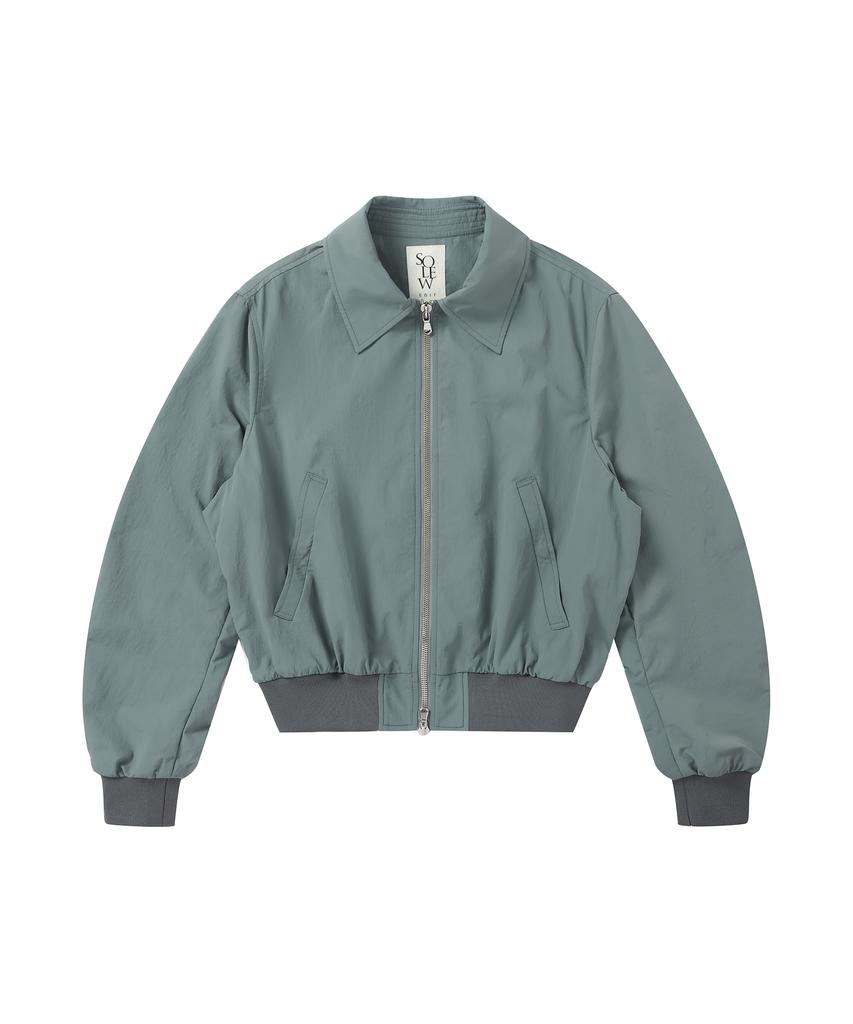 Solew Del Crop Two-Way Blouson_Grayish Blue