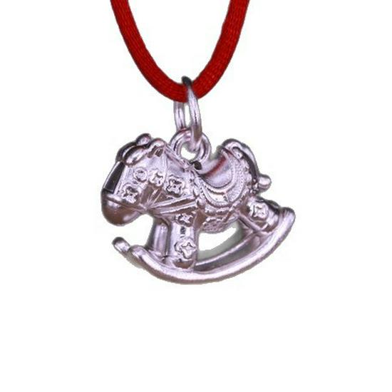 Kalp Uç Uçlu Gümüş Sallanan Atlı Atlıkarınca Kolye Ucu Kolye