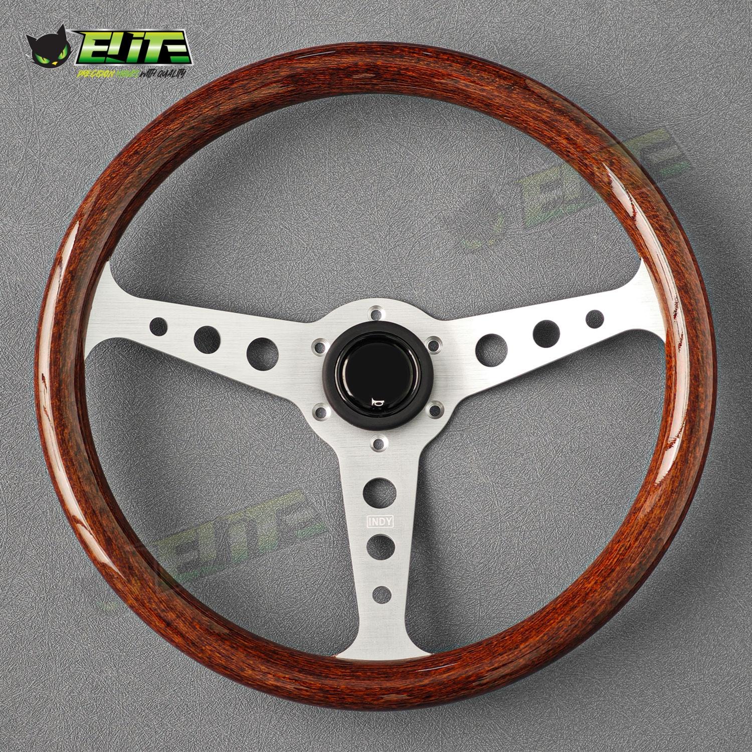 14inch Classic Wood Style Steering Wheel Universal JDM INDY Racing Sports Steering Wheel серебряный