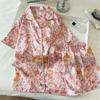 Bloemen Extravagantie Luxe IJszijde Pyjama Dames Zomer Korte Mouwen Pak Casual Temperament Loungewear