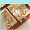 Geometric Heart Stainless Steel Earrings For Women Fashion Jewelry Gift For Ladies