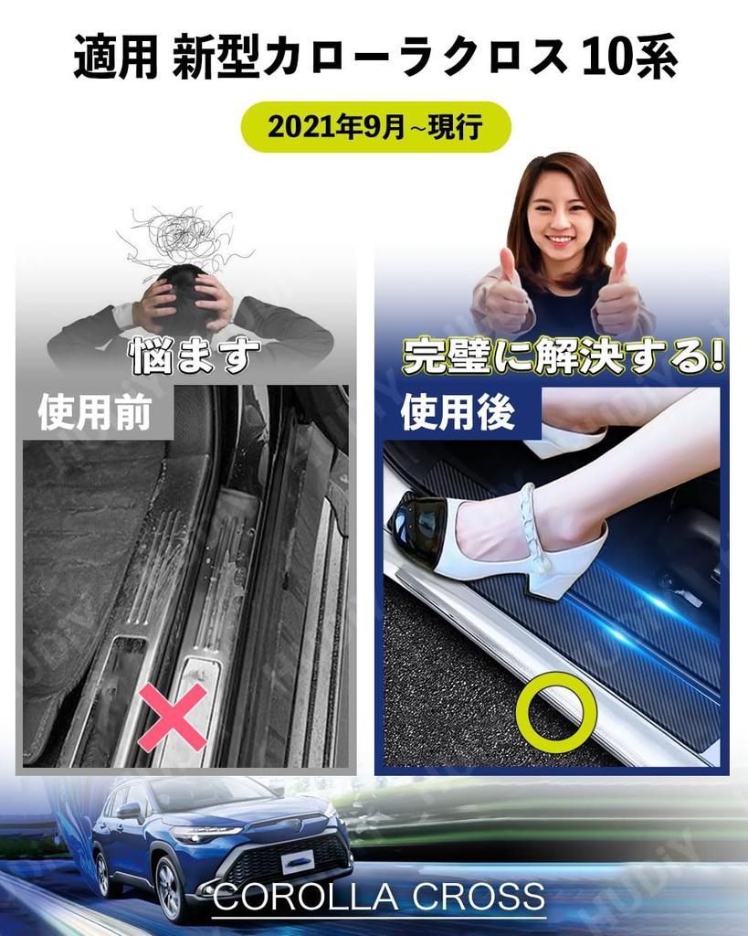 HUDIY Ochraniacze progowe, Corolla Cloth, Seria 10 (Wrzesień 2021 i później), Nakładka progowa,