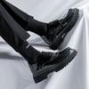 Frühling Personalisierte Glänzende Lederschuhe Herren Muffin Hong Kong Stil Schwarz Erhöhend Britische Jugend Lackschuhe 3368-R