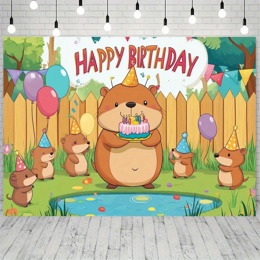 One Percent Capybara Theme - Perfect for Birthdays Weddings and Special Occasions Need This Background of Cloth Party Flags