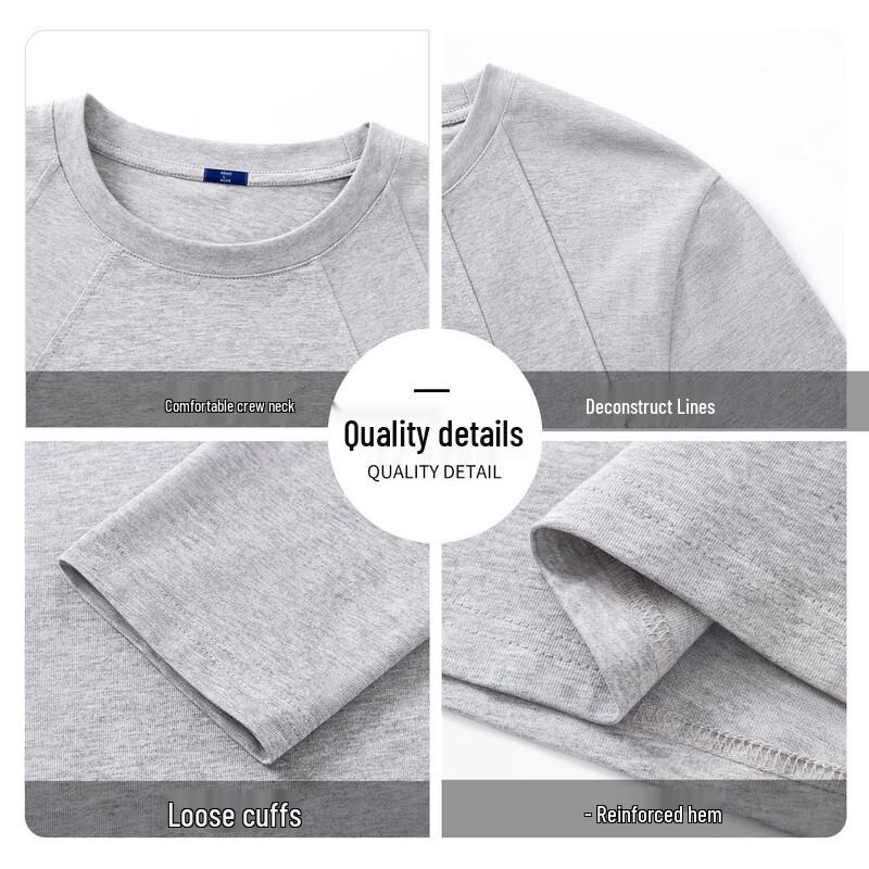 GENIOLAMODE Men's Minimalist Long Sleeve Cotton T-Shirt