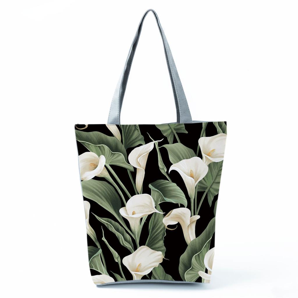 High Capacity Shoulder Bag Shopping Bags Bright Colors Floral Print Handbag Casual Travel Multi Functional Beach Bag Commuting Tote Bag