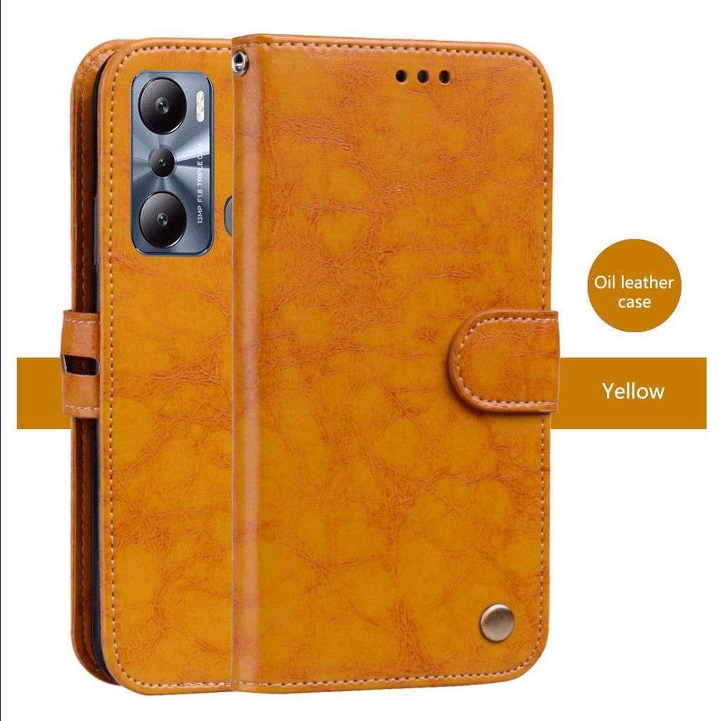 Vintage Crazy Horse Texture PU Leather Flip Wallet Phone Case for infinix HOT 20i Card Holder Kickstand Shockproof Protective Cover