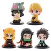5-15pcs Q Version Demon Slayer Sitting Ghost Doll Tanjiro Nidouzi Inosuke Zenizu  Toy  Figural PVC Model Gift