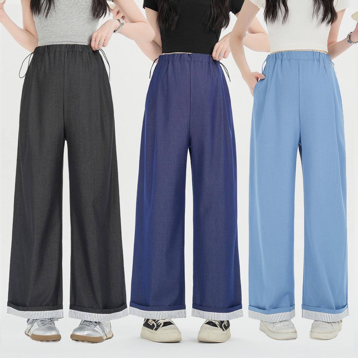 2026 New Style Maternity Wide-Leg Pants for Petite Women - Spring/Autumn, Straight-Leg, No Stomach Tightening 4XL