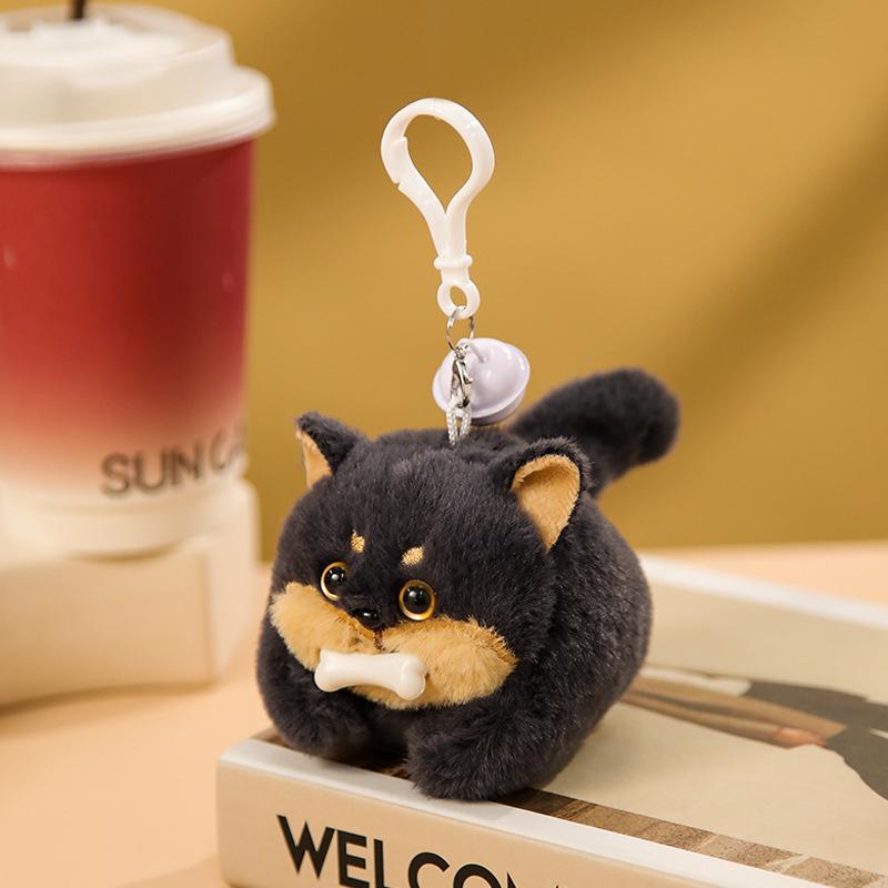 Capybara Blowing Bubbles: Plush Toy Keychain with Wagging Tail