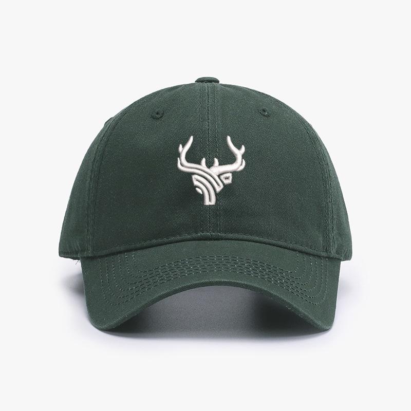 Embroidery Antlers Symbol Unisex Baseball Cap Soft Cotton sun hats Women Adjustable Snapback sunbonnet Adult cap Headwear
