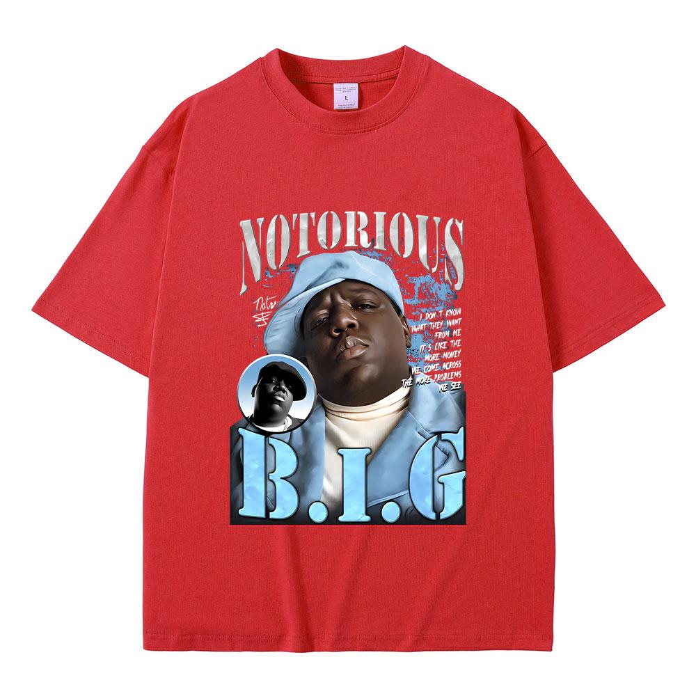 Klassisches Vintage Bestes Berühmtes The Notorious Big T-Shirt Hip Hop Rapper Biggie Smalls Print T-Shirts Herrenmode Übergroßes T-Shirt
