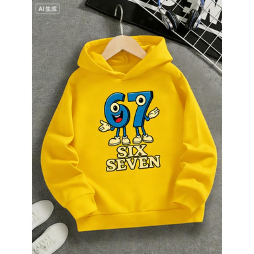 Spring Autumn 67 Print Women's Hoodie Funny Pullover Fashionable and Fun Sweatshirt Men's Hoodie Top