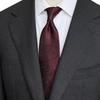 [Milano Alpha] Silk 100% Paisley Necktie, Solid Color, 8cm, Water-Repellent, Men's Business Formal Wedding C Wine
