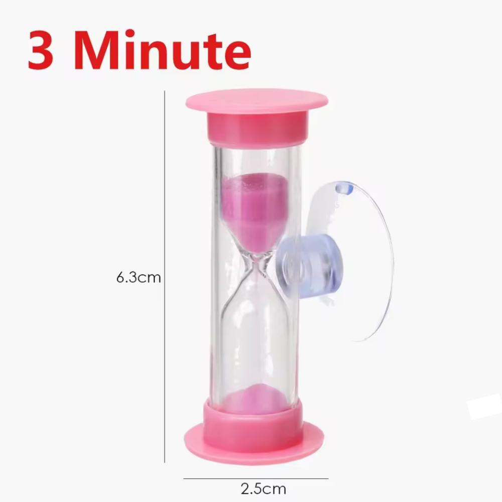 2/3 Minute Creative Hourglass Sandglass Sand Clock With Suction Cup Colorful Hourglasses Plastic for Tooth Brushing Timer Child