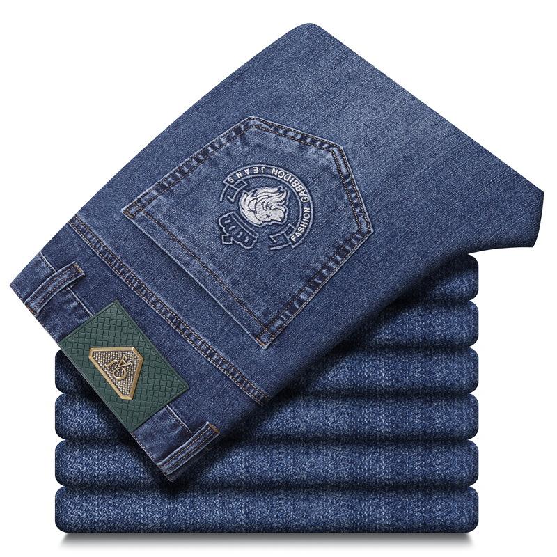 

Мужские джинсы осень и зима новый тренд ретро мужские брюки эластичные прямые брюки с добавлением флиса и увеличенный повседневный размер 36