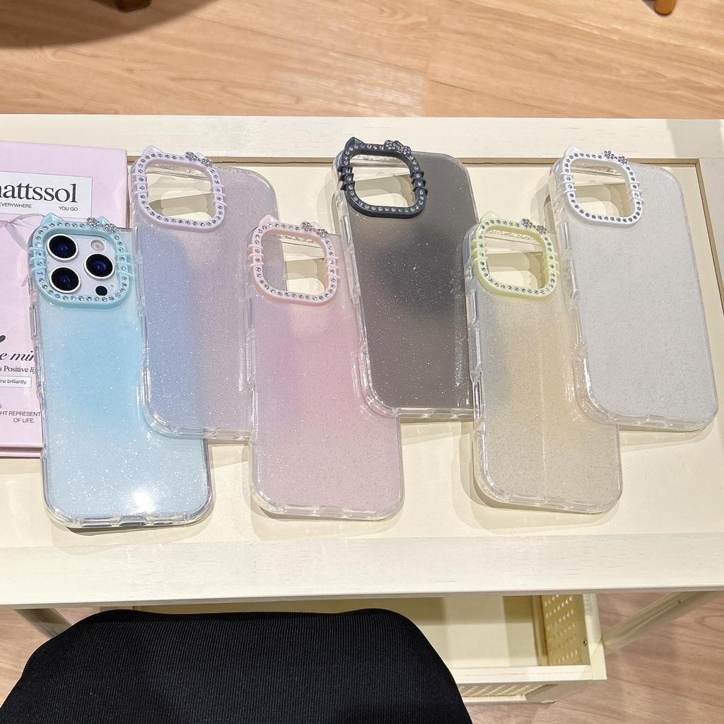 Ins Style Gradient Glitter Round Edge IMD Compatible with iPhone 16 Pro Max Phone Case Apple 17 New Model 14/15