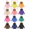 Middle and Big Children's Cotton Jacket Solid Color Thickened Warm Rushing Jacket Boys and Girls Hair Collar Removable Hooded Jacket