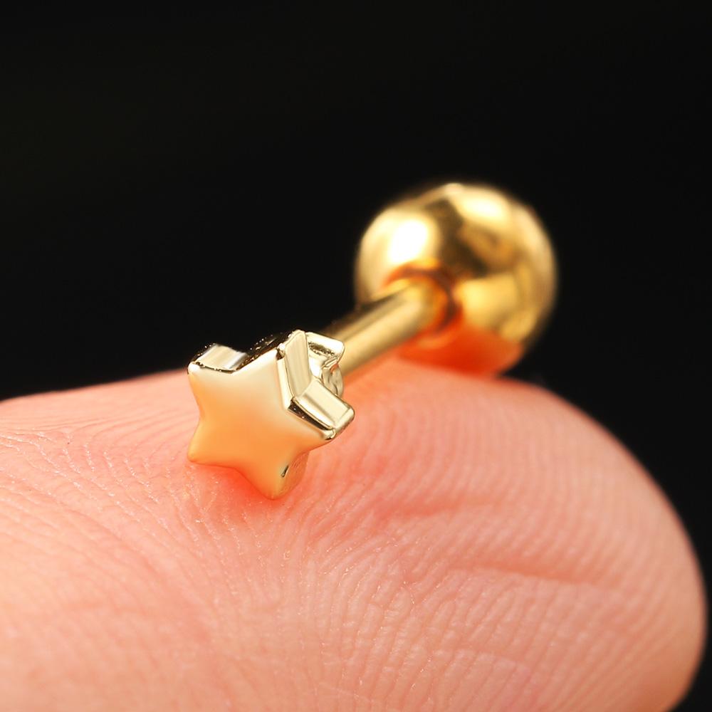 1pc Helix Piercing Earrings for Women Zircon Small Star Cartilage Tragus Piercing Ear Rings Body Accessories Jewelry Gift CC021