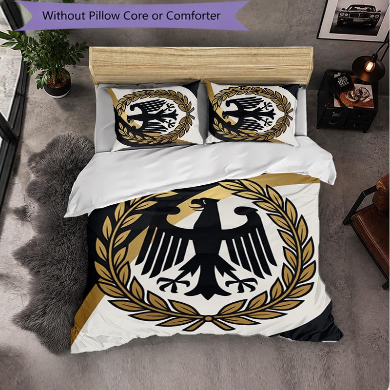 Belgium Football Pattern 3 Pieces Bedding Set Soft Microfiber Duvet Cover with Pillow Cases for Bedroom