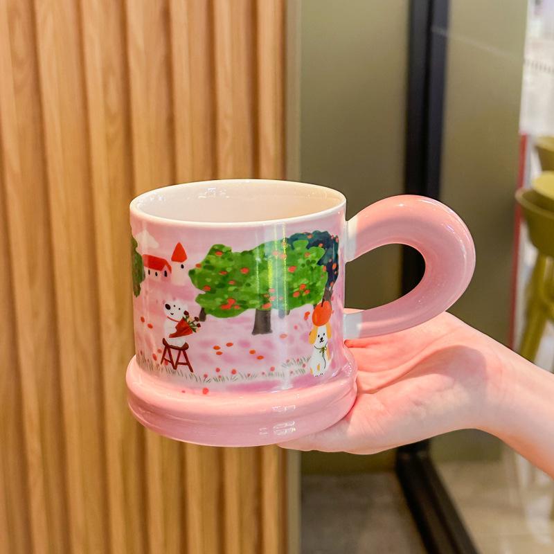 

Birthday gift, high-value puppy mug for girls, large-capacity cup for girlfriends, practical souvenir for children 401-500ml