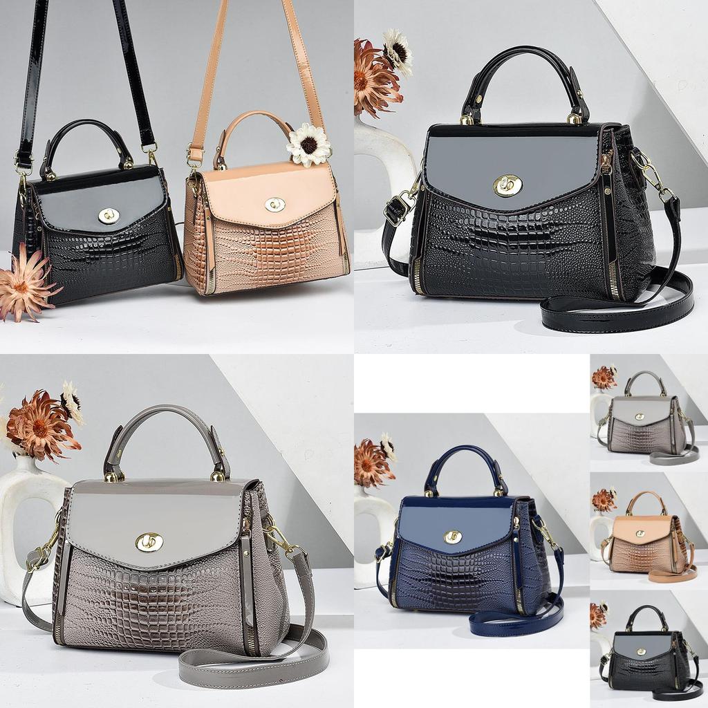 Chic Trendy Crossbody Handbag With Chain Elements And Secure Zipper Closure For Moms