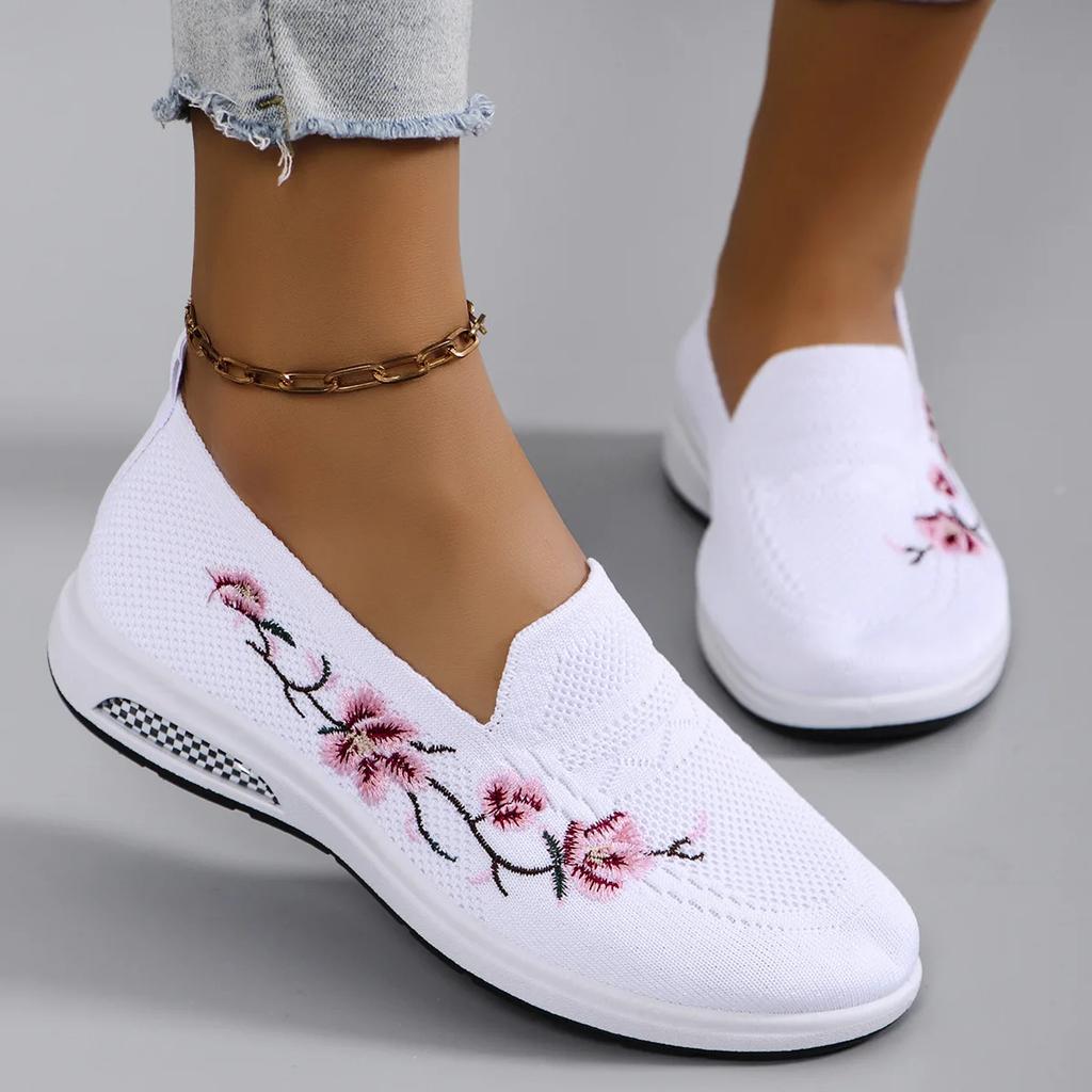 Spring new women's sports shoes, fashionable, breathable, lightweight, non-slip, wear-resistant, casual sports shoes, flat shoes