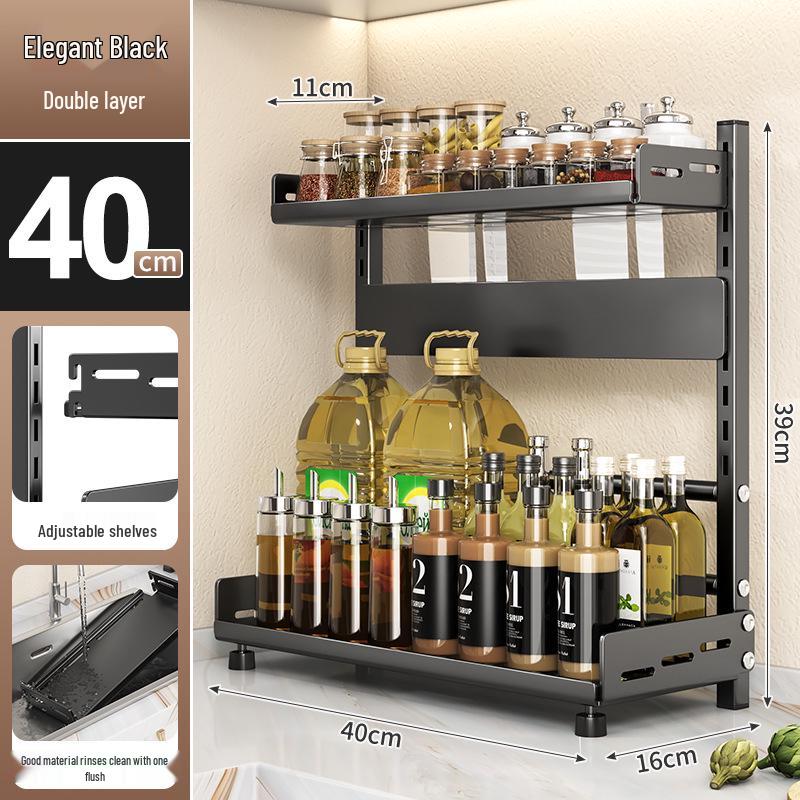 Multi-layer Kitchen Utensil Organizer: Knife Holder & Condiment Rack