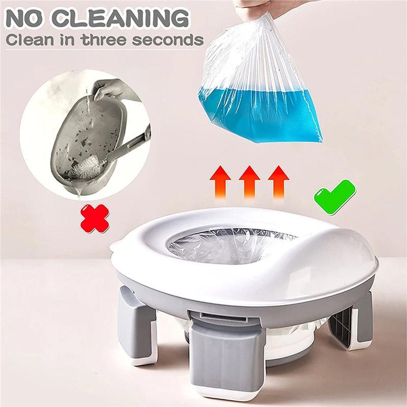 3 In 1 Travel Toilet Seat Foldable Silicone Baby Potty Training Seat Gray Blue Pink