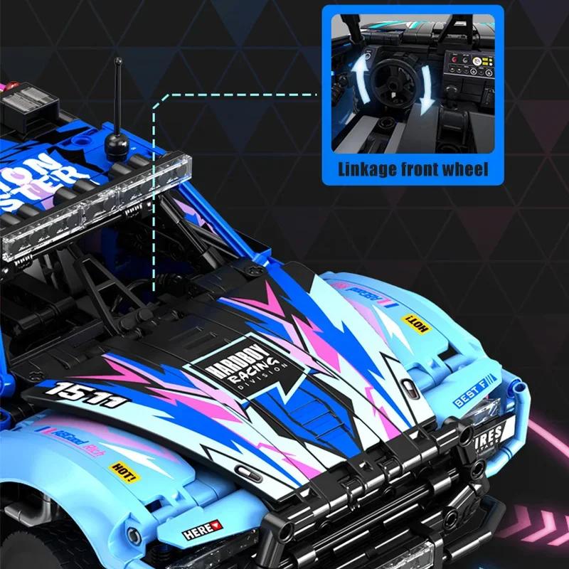 Technische Experten farbenfrohe Offroad-Sportwagenmodelle Bausteine urbaner mechanischer Rennwagen Montagebausteine MOC c
