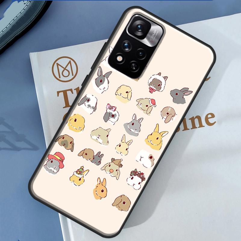 Cartoon Rabbit Bunny Case For Xiaomi Redmi 14C 13C 10C 12C Redmi Note 13 14 Pro 12 11 9 10 9S 10S 11S 12S Cover