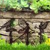 Fairy Garden Metal Signs Outdoor Garden Fairies Outdoor Fairy Silhouette Statue Fairy Branch Decoration Fairy Crafts