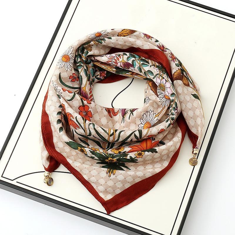 Women's Magnetic Triangle Neck Protection Scarf - Cotton & Linen High-End Square Scarf for Autumn/Winter