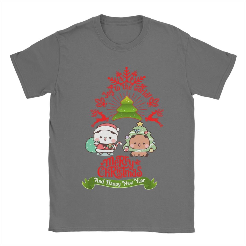 Funny Bubu and Dudu's Festive Christmas Greeting T-Shirts Men Crew Neck Cotton T Shirt  Short Sleeve Tee Shirt Summer Clothing