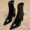 Fashion Women Designer Outdoor Fashion Boots New Winter Plus Velvet Pointed Toe Women Heeled Dress Shoes 2024 Autumn Shoes for Women