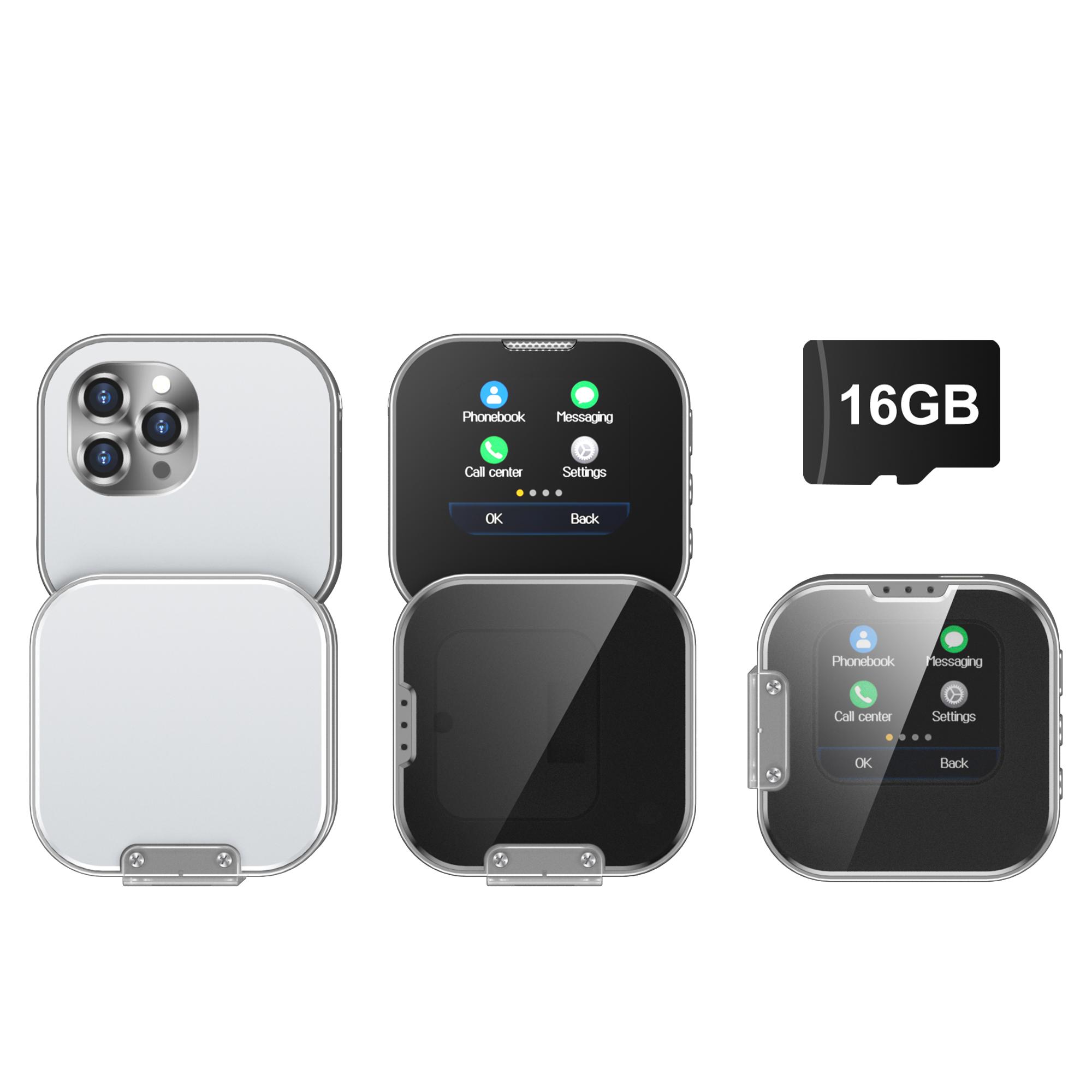 

2G телефон с функциями, небольшой сенсорный мобильный телефон с 2 SIM-картами, режимом ожидания Magic Voice, Bluetooth, синхронизацией, музыкальным фонариком, мини-вращающимся сотовым телефоном, резервным телефоном Type-C with 16G TF Card белый