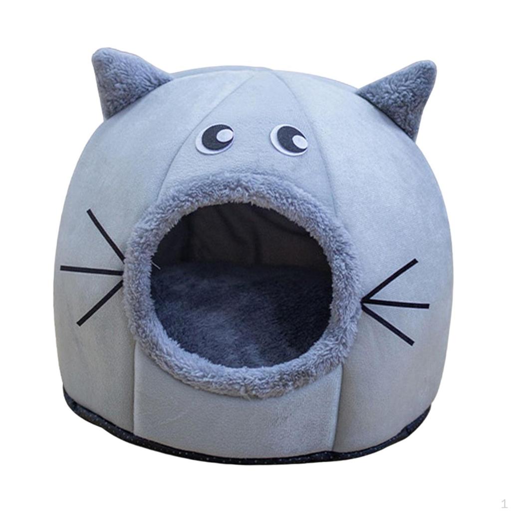 Self Warming 2 In 1 Foldable Cave House Animal Shape Nest Pet Sleeping Bed for Cats and Small Dogs