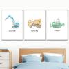 Construction Trucks Transportation Vehicles Car Boy Nursery Wall Art Print Canvas Painting Wall Pictures Baby Kids Room Decor