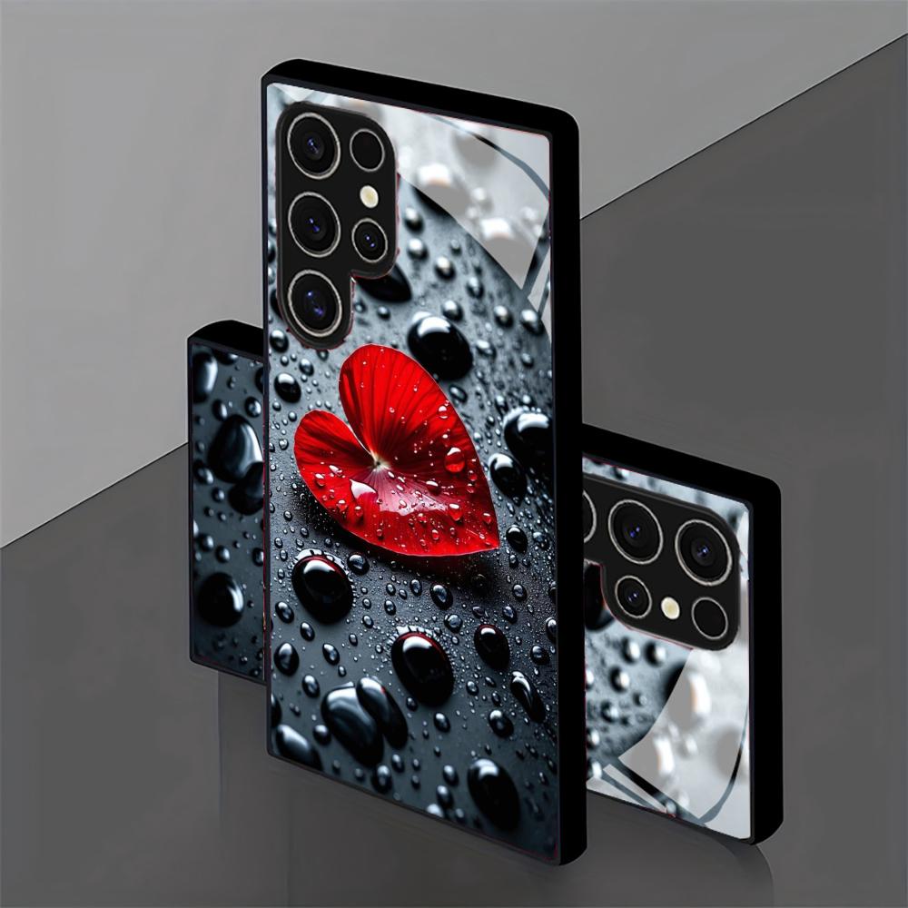 The heart pattern glass Phone Case For Samsung Galaxy S26 S25 S24 S22 S23 Ultra S21 S20 Plus 5G Non-Slip Full Cover