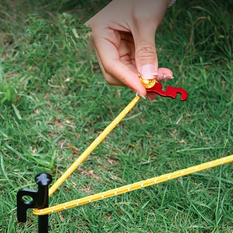 20 Pcs Shelter Tent Aluminium Alloy Wind Rope Anti-Slip Buckle Stopper