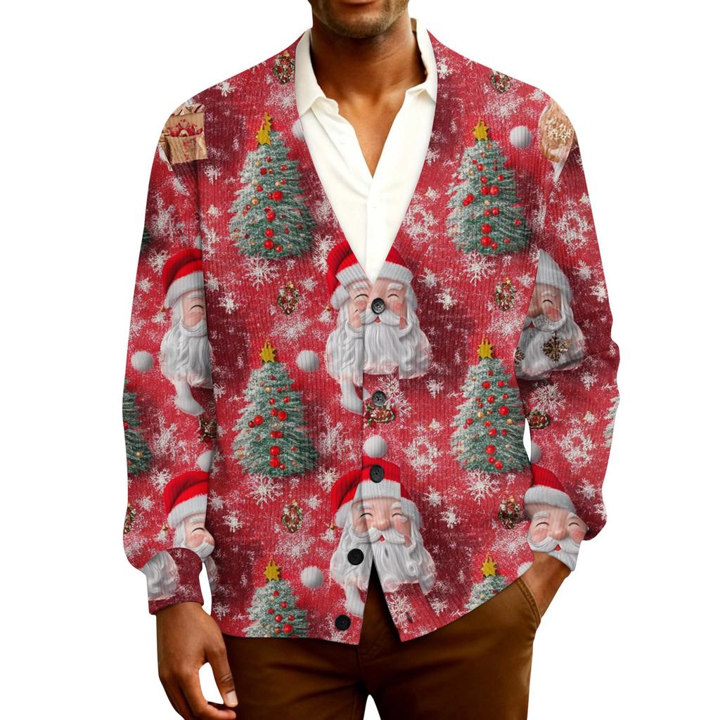 Men's Ribbed Knit Long-Sleeve Cardigan