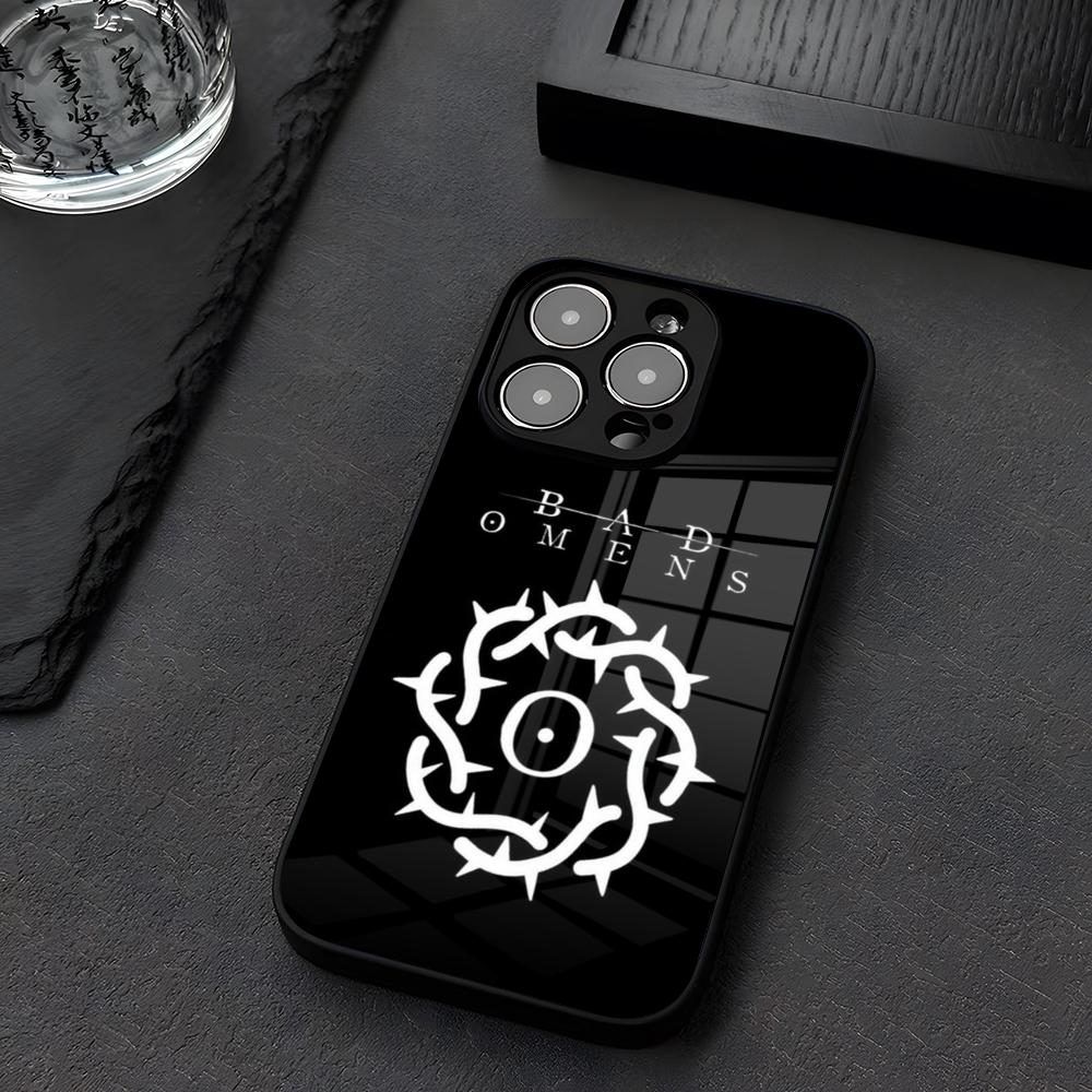 Music Bad Omens Design Phone Case Glass For IPhone 12 17 15 14 13 16 11 Pro XS Max Plus Mini X XR E2020 Tempered Coque
