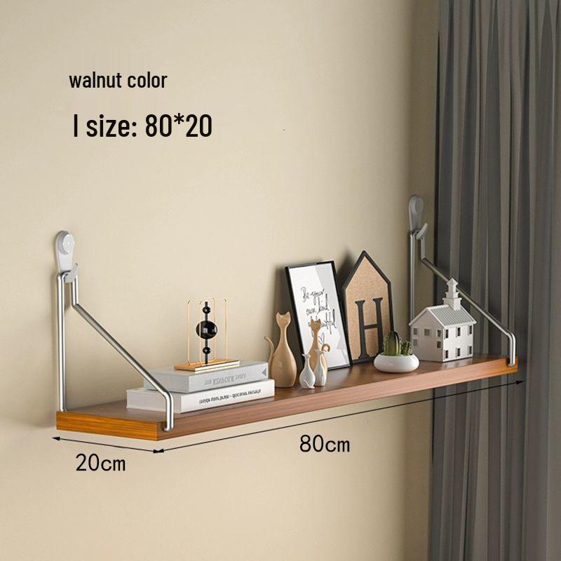 Punch-Free Wall-Mounted Iron Art Storage Rack for TV, Living Room, or Bedroom Décor.