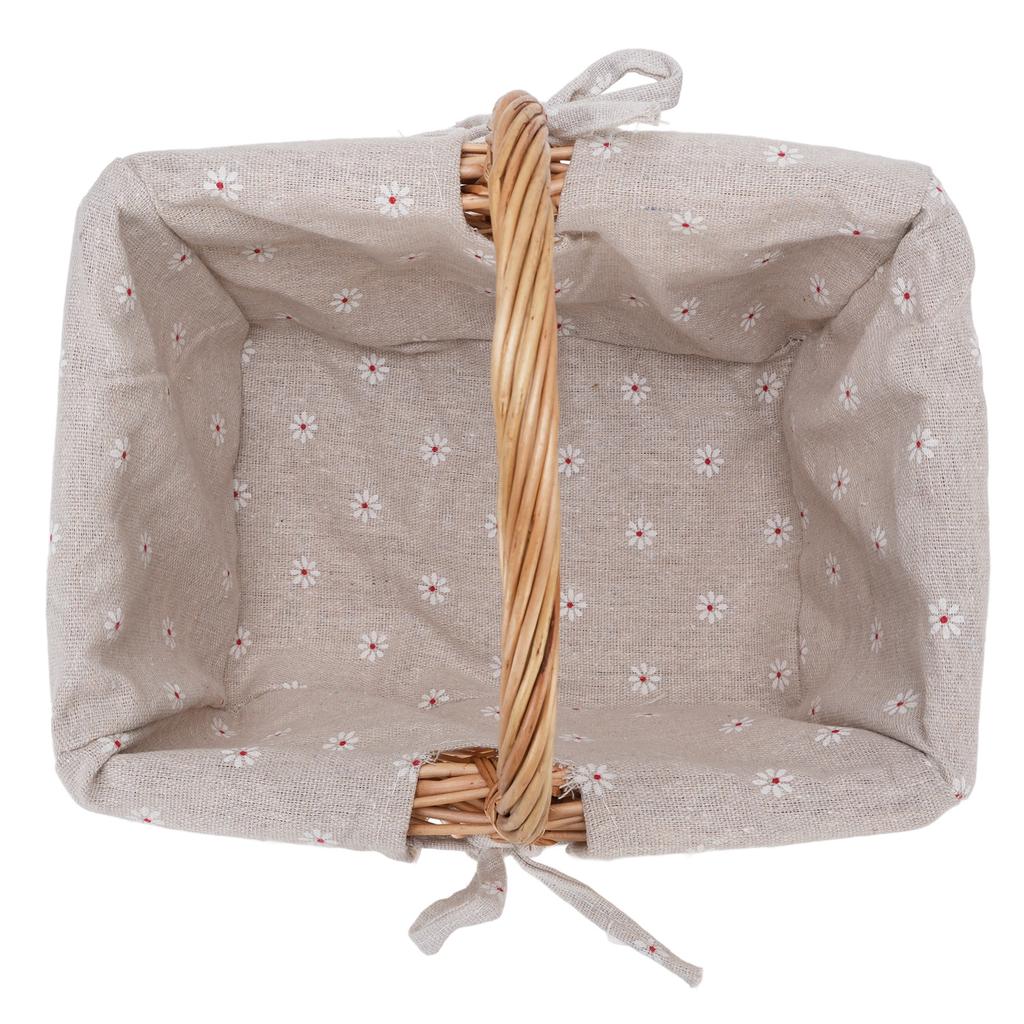 Picnic Basket Detachable Lining Vintage Spacious Capacity Hand Woven Basket for Camping Vegetable Picking
