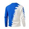 Men's Casual And Trendy Color-blocked Warm Sweater, Fashionable Pullover, With A Round-neck Knitted Sweater Inside