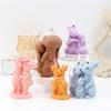 Easter Couple Rabbit Silicone Candle Mold DIY Hugging Rabbits Rabbit Family Designs Handmade Candles Gypsum Crafts Easter Gifts